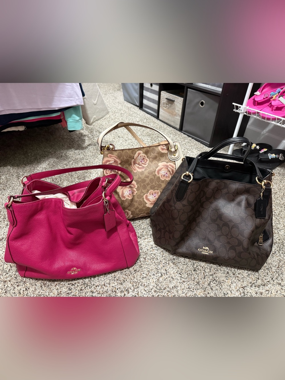 Coach Lot of 3 Large Shoulder bags. Excellent condition bargain priced as a lot